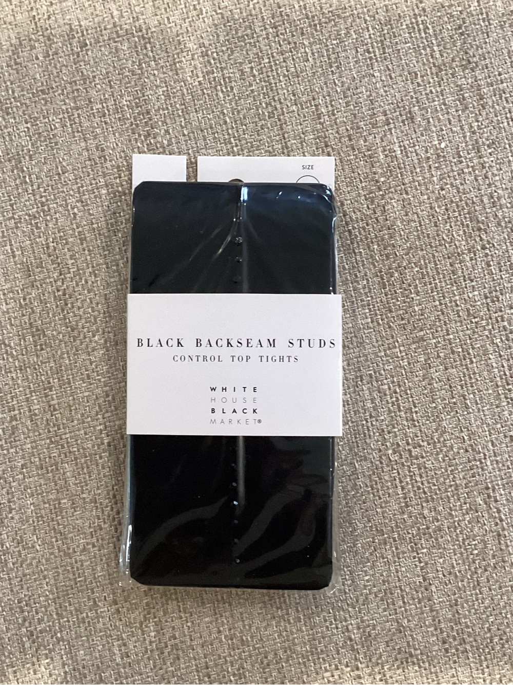 White House Black Market Black Backseam Studs Control Top Tights Size S/M